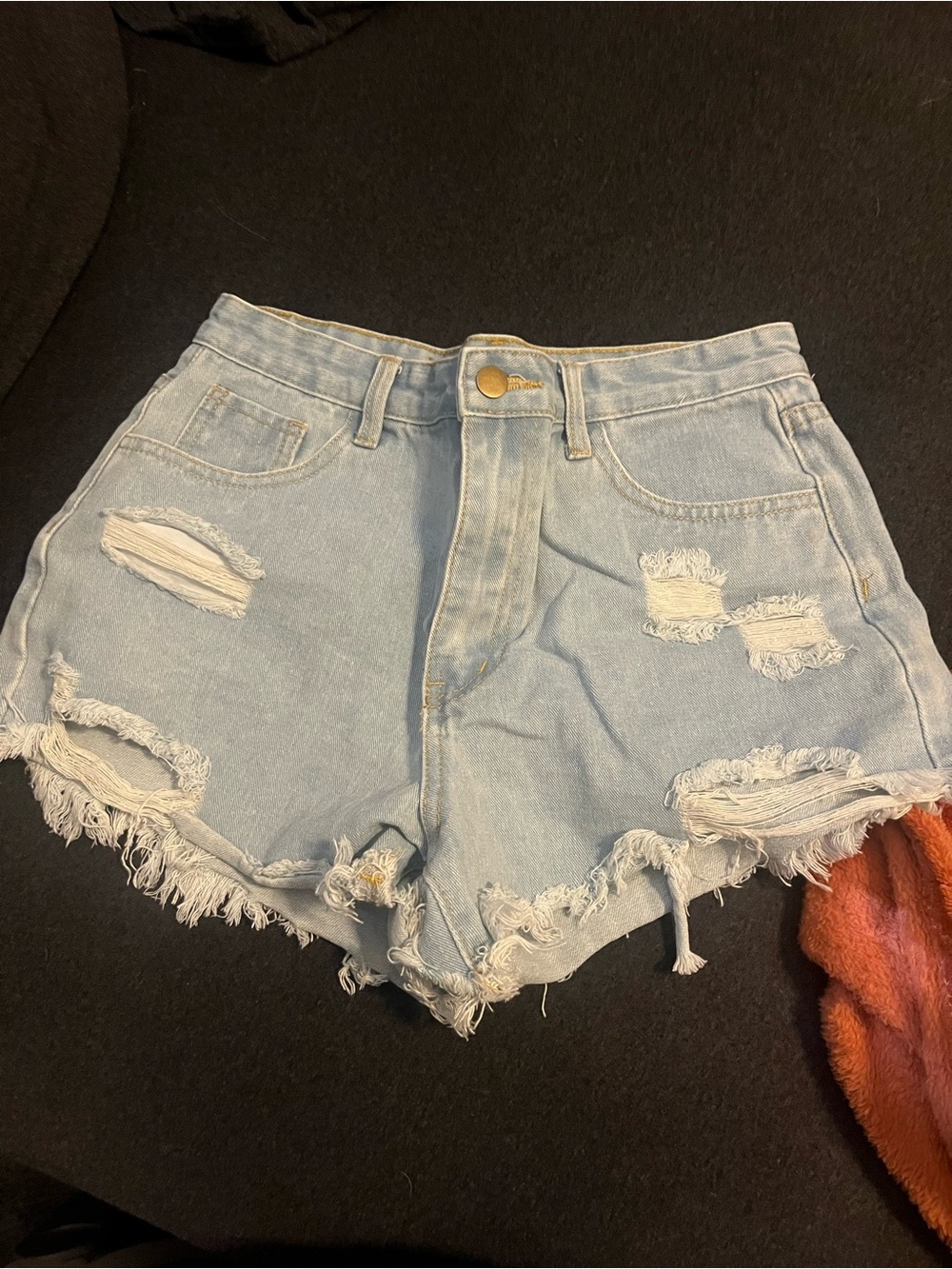 SHEIN Light Blue Distressed Denim Shorts